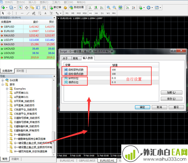 一键批量设置止盈止损脚本【外汇黄金白银原油MT4脚本工具】.
